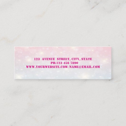 Modernes Chic, Lips, Bokeh Mini Visitenkarte (Rückseite)