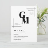 Modernes Chic Minimal Wedding Monogram QR Code Fot Einladung (Stehend Vorderseite)