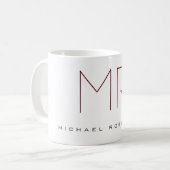 Modernes Chic Monogram Beruflich Kaffeetasse (Vorderseite Links)