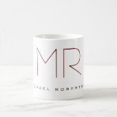 Modernes Chic Monogram Beruflich Kaffeetasse (Mittel)