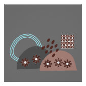 Modernes Chic Monogram Round Black Poster (Vorderseite)