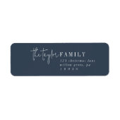 Modernes Chic Navy Blue Family Rücksendesiegel (Vorne)