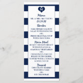 Modernes Chic Navy Blue & White Wedding Menu Menükarte (Vorderseite)