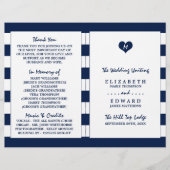 Modernes Chic Navy Blue & White Wedding Programm (Vorderseite)
