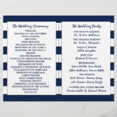 Modernes Chic Navy Blue & White Wedding Programm (Rückseite)