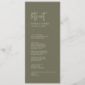 Modernes Chic Olive Green Let's Eat Wedding Menu Menükarte (Vorderseite)