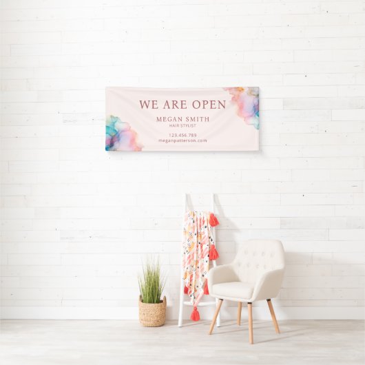 Modernes Chic Pastel Alcohol Ink Banner (Insitu)