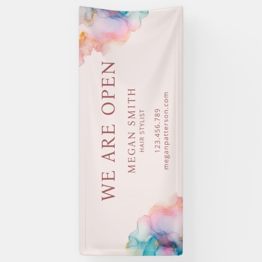 Modernes Chic Pastel Alcohol Ink Banner (Vertikal)