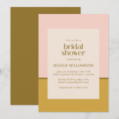 Modernes Chic Pink und Mustard Yellow Brautparty Einladung (Vorne/Hinten)