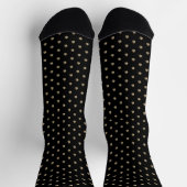 Modernes Chic Polka Dots Muster Luxus Gold & Black Socken (Oben)