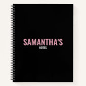 Modernes Chic Rosa und Schwarz Notizblock (Vorderseite)