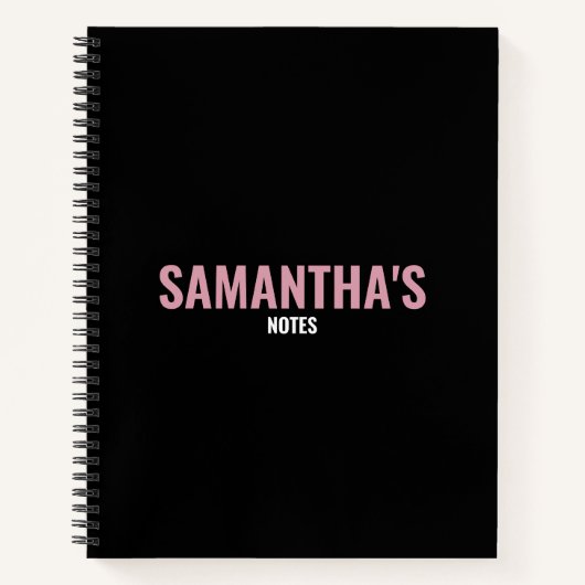 Modernes Chic Rosa und Schwarz Notizblock (Vorderseite)