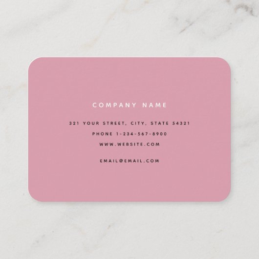 Modernes Chic Rosa und Weiß Beruflich Visitenkarte (Rückseite)