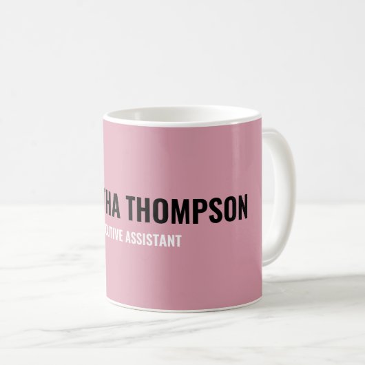 Modernes Chic Rosa, Weiß und Schwarz Kaffeetasse (VorderseiteRechts)