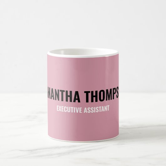 Modernes Chic Rosa, Weiß und Schwarz Kaffeetasse (Mittel)