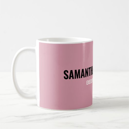 Modernes Chic Rosa, Weiß und Schwarz Kaffeetasse (Links)