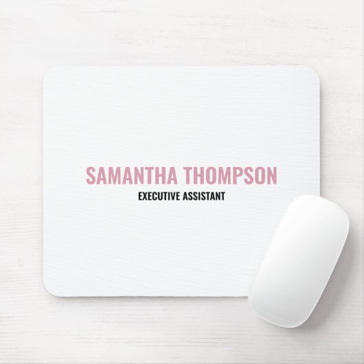 Modernes Chic Rosa, Weiß und Schwarz Mousepad (Mit Mouse)