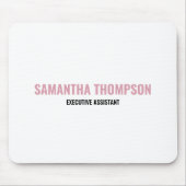 Modernes Chic Rosa, Weiß und Schwarz Mousepad (Vorne)