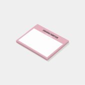 Modernes Chic Rosa, Weiß und Schwarz Post-it Klebezettel (angewinkelt)