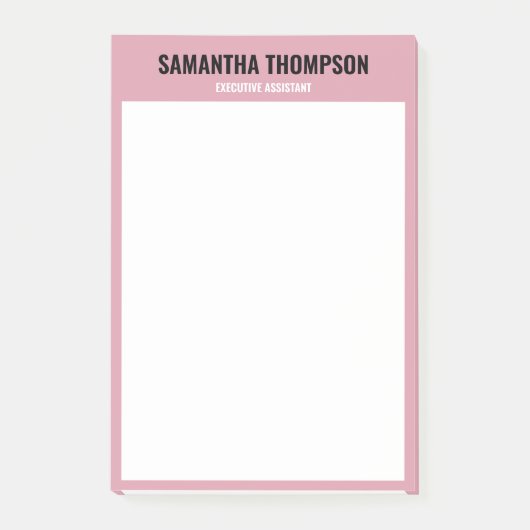 Modernes Chic Rosa, Weiß und Schwarz Post-it Klebezettel (Vorderseite)