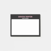 Modernes Chic Rosa, Weiß und Schwarz Post-it Klebezettel (Vorderseite)