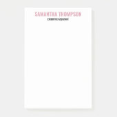 Modernes Chic Rosa, Weiß und Schwarz Post-it Klebezettel (Vorderseite)