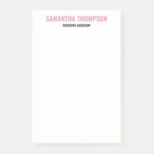 Modernes Chic Rosa, Weiß und Schwarz Post-it Klebezettel (Vorderseite)