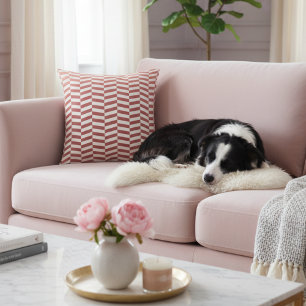 Modernes Chic-Rose-Gold-Weißes Herringbone-Muster Kissen