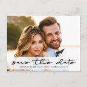 Modernes Chic Save the Date Foto Ankündigungspostkarte (Vorderseite)
