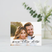 Modernes Chic Save the Date Foto Ankündigungspostkarte (Stehend Vorderseite)