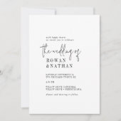 Modernes Chic Schwarz und Weiß die Hochzeit von Einladung (Vorderseite)