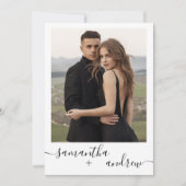 Modernes Chic Schwarz-weiß 2 Foto Minimalistisch H Einladung (Vorderseite)