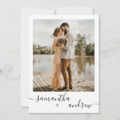 Modernes Chic Schwarz-weiß 5 Foto Minimalistisch H Einladung (Vorderseite)