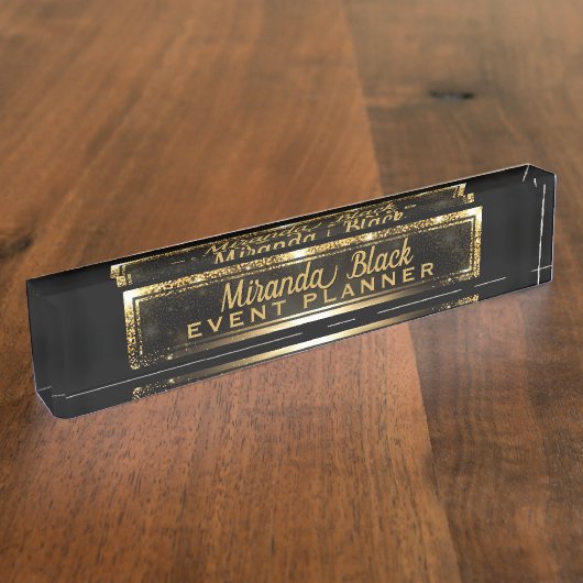 Modernes Chic-Schwarzes und Namensplakette (Seite)