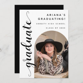 Modernes Chic Script Abschluss Open House Ankündigung