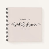 Modernes Chic Script Brautparty Blush Pink Gast Notizblock (Vorderseite)