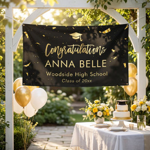 Modernes Chic Script Eleganter Gold Abschluss Banner