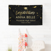 Modernes Chic Script Eleganter Gold Abschluss Banner (Insitu)