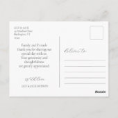 Modernes Chic Script Foto Hochzeit Vielen Dank Postkarte (Rückseite)
