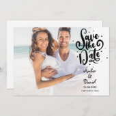 Modernes Chic Script-Foto Save The Date (Vorne/Hinten)