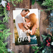 Modernes Chic Script frohe Weihnachten Ein Foto