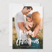Modernes Chic Script frohe Weihnachten Ein Foto (Vorderseite)