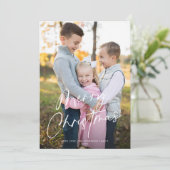 Modernes Chic Script frohe Weihnachten Ein Foto (Stehend Vorderseite)