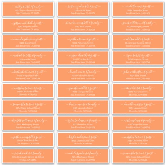 Modernes Chic Script für die Hochzeitsgäste Aufkleber (Vorderseite)