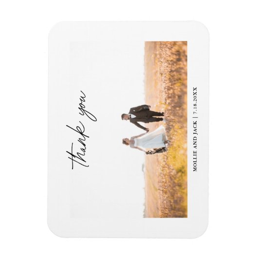 Modernes Chic Script-Handwriting Wedding Foto Magn Magnet (Vertikal)