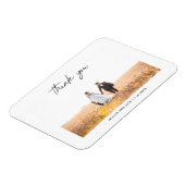 Modernes Chic Script-Handwriting Wedding Foto Magn Magnet (Linke Seite)