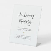 Modernes Chic-Script-Minimal für das Liebesgedächt Sockelschild (Vorderseite)