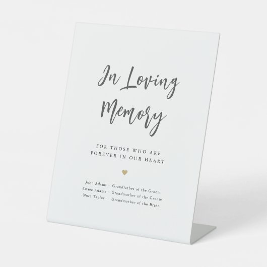 Modernes Chic-Script-Minimal für das Liebesgedächt Sockelschild (Vorderseite)