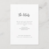 Modernes Chic Script Minimalistisch Wedding Detail Begleitkarte (Vorderseite)