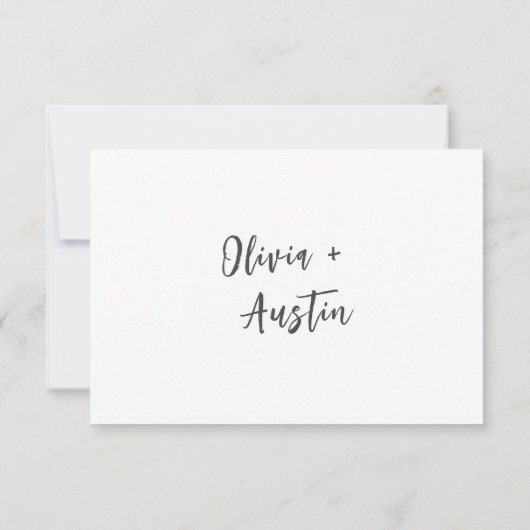 Modernes Chic Script Minimalistisch Wedding QR Cod RSVP Karte (Rückseite)